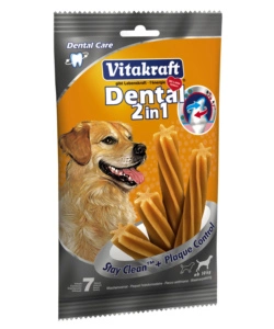 'dental 2 in 1' medium, snack da rosicchiare 7 pezzi- vitakraft.