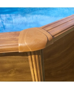 Piscina fuori terra rotonda gre "pacific" in acciaio effetto legno 350x350x120 - cod. kit350w