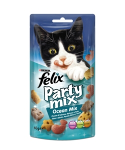 Alimento per gatto 'felix party ocean mix' con salmone, merluzzo e trota