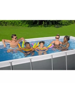 Piscina fuori terra rettangolare bestway "power steel" 404x201x100 cm con pompa, filtro e scaletta - cod. 56441-new.