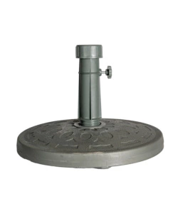 Base per ombrellone da esterno rotonda eurogarden in compound grigio scuro, diametro palo 38 mm