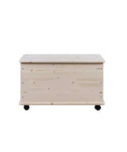 Baule portatutto in legno con ruote con capacitÀ 70 litri, 73x40x42,5 cm