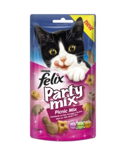 Alimento per gatti 'felix party picnic mix' al formaggio e tacchino