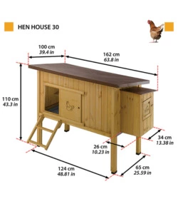 Casetta pollaio per galline in legno 'hen house 30', 162x100x110 cm - ferplast