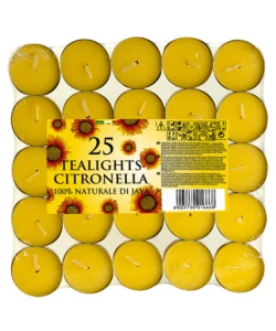 Candele tealights 'pantelleria' alla citronella - 25 pezzi