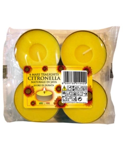 Candela alla citronella 'corfu maxi tealights', 4 candele