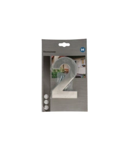 Numero civico "2" h. 120 mm. in acciaio inox