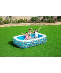 Piscina gonfiabile rettangolare bestway "family" con fantasie 229x152x56 cm - cod. 54120