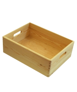 Scatola multiuso senza coperchio 'wood box' in legno marrone chiaro, 40x30x14 cm