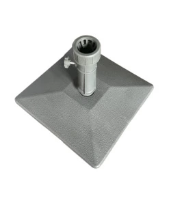 Base per ombrellone quadrata in compound colore grigio scuro, 45x45x9 cm