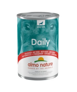 Lattina da 400 gr con manzo, alimento umido per cani.