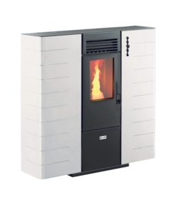 Stufa a pellet slim canalizzata canadian stove "slim 10c" bianco 9,0 kw