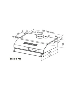 Cappa aspirante faber tch04-741 bk16a nera, 60 cm