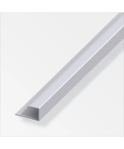 PROFILO PER BORDI 15x14 ALLUMINIO ARGENTATO - 1 METRO.