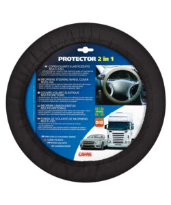 Protector 2 in 1, coprivolante elasticizzato in poliestere - nero  33146