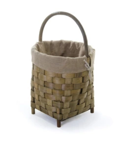 Cesta portalegna con manici e piedini diametro 45 cm, altezza 45-55 cm