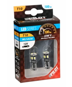 Lampada 12v hyper-led 24 - 8 smd x 3 chips - (t10) - trifocus - w2,1x9,5d - 2 pz  58464