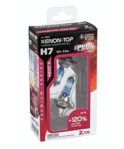 Lampada alogena 12v xenon top +120% luce - h7 - 55w - px26d - 2 pz  - scatola  58602