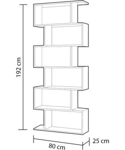 Libreria 'athena' bianco lucido, 80x25x192 cm