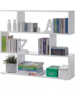 Libreria "athena" bianco lucido, 110x25x97 cm