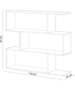 Libreria 'athena' bianco lucido, 110x25x97 cm