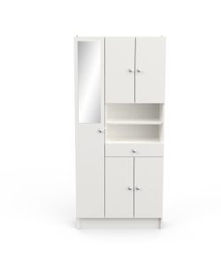 Mobiletto Multiuso Bianco Con Cestone E Ripiano, 36x33x98 Cm in vendita  online