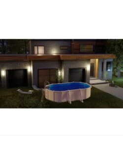 Piscina fuori terra ovale gre "fidji" in acciaio colore bianco 500x300x120 - cod. kit500eco