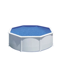 Piscina fuori terra rotonda gre "fidji" in acciaio colore bianco 350x350x120 - cod. kit350eco