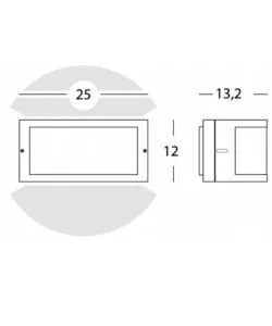 Applique aperta in alluminio per esterno - colore grigio.