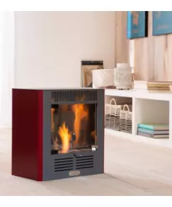 Stufa a bioetanolo tecno air system "mini ruby" bordeaux 2,3 kw