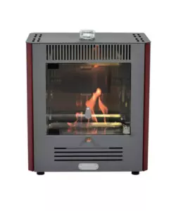 Stufa a bioetanolo tecno air system "mini ruby" bordeaux 2,3 kw