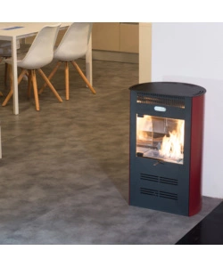 Stufa a bioetanolo ventilata tecno air system "ruby elegance" bordeaux 3 kw