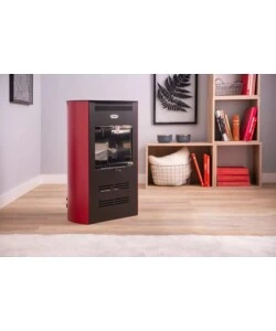 Stufa a bioetanolo ventilata tecno air system "ruby elegance" bordeaux 3 kw