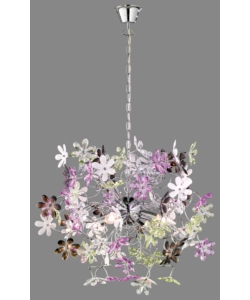 LAMPADARIO 'FLOWER'  CON FIORI MULTICOLORE, DIAMETRO 63 CM