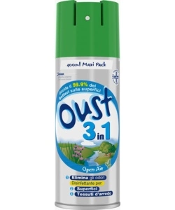 Disinfettante spray elimina odori oust 'open air fresh garden' 3 in 1, 400 ml