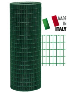 Rete elettrosaldata zincata e plasticata h.100 cm 25 mt