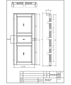 Porta monako reversibile in abete - 80 x 210 cm