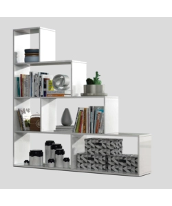 Libreria scaletta 'klum' bianco lucido - 145x145x29 cm.