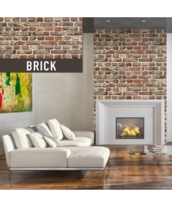 Lastra decorativa in polipropilene con stampa effetto brick, 100x50 cm