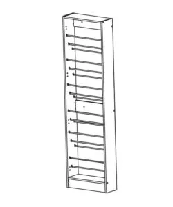 Armadio scarpiera bianco con anta a specchio, 50x20x180 cm