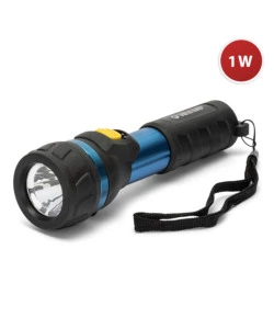 Torcia led in alluminio e gomma, 70 lumen, 1w 2aa