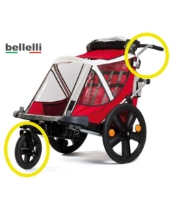 Carrello passeggino per bici bellelli 'kit urban' con maniglione