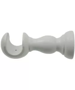 Supporto aperto per bastone 23mm con viti e tasselli - colore bianco.