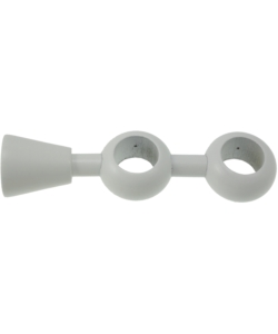 Supporto regolabile per doppio bastone 28mm con viti e tasselli  laccato bianco.