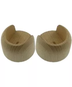 2 supporti parete/parete per bastone Ø28mm sbiancato.