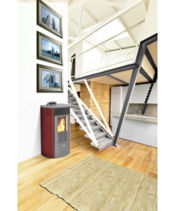 Stufa a pellet canadian stove "columbia 8" bordeaux 6,3 kw