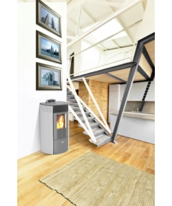 Stufa a pellet canadian stove "columbia 8" bianco 6,3 kw