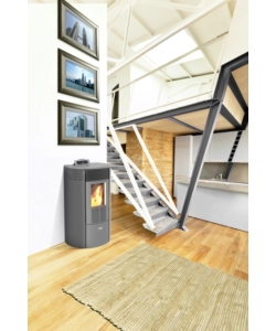 Stufa a pellet canadian stove "columbia 8" grigio 6,3 kw