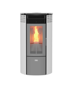 Stufa a pellet canadian stove "columbia 12" bianco 8,7 kw