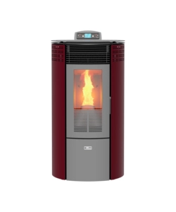 Stufa a pellet canalizzata canadian stove "columbia 12c" bordeaux 8,7 kw